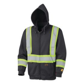 337Sfu/338Sfu Flame Resistant Zip-Style Safety Hoodie, 5Xl, Black