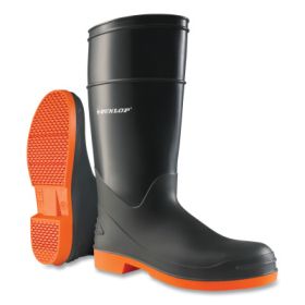 Sureflex Steel Toe Rubber Boots, Men's 12, 16 in Boot, Nitrile/PVC, Black/Orange