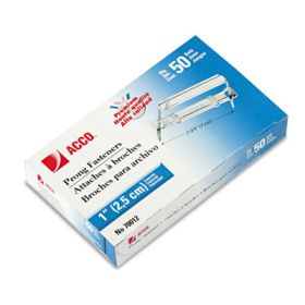 Premium Two-Piece Paper Fasteners, 1" Capacity, 2.75" Center To Center, Silver, 50/Box