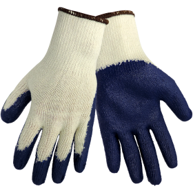 Global Glove S966 Blue Coated Nitrile on Medium Weight String Knit Gloves, Large, 12PK