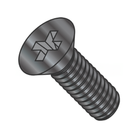 Military Grade MS51959 Machine Screw - Phillips Drive Flat Head - Black Oxide 18-8 Stainless Steel - 8-32 Thread - 7/16" Long