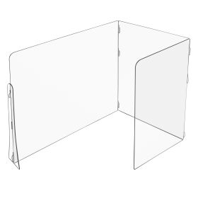 Clear J-Shape Plastic Classroom Desk Dividers - 36" High - 36" Long Side x 36" Front x 16" Short Side