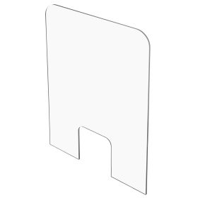 Clear Plastic Dividers with Small Centered Opening - 1/4" T x 60" W x 24" H - 12" W x 6" H Slot - Set of 6 Units
