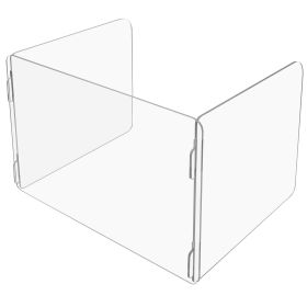Clear U-Shape Compartment Divider w/ Rubber Bumper - 1/4" T x 24" W x 12" D x 36" H - Set of 2 Units