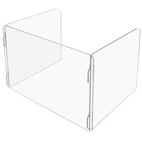 Clear U-Shape Compartment Divider w/ Rubber Bumper - 1/4" T x 24" W x 12" D x 24" H - Set of 4 Units