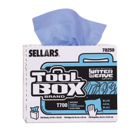 Sellars Toolbox T700 Interfold Wiper Pop-Up-Box - Blue 8.27" x 16.5" Sht 8/Cs